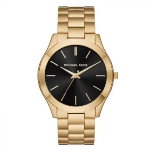 Image of Michael Kors Slim Runway Mens Yellow Gold Tone Watch