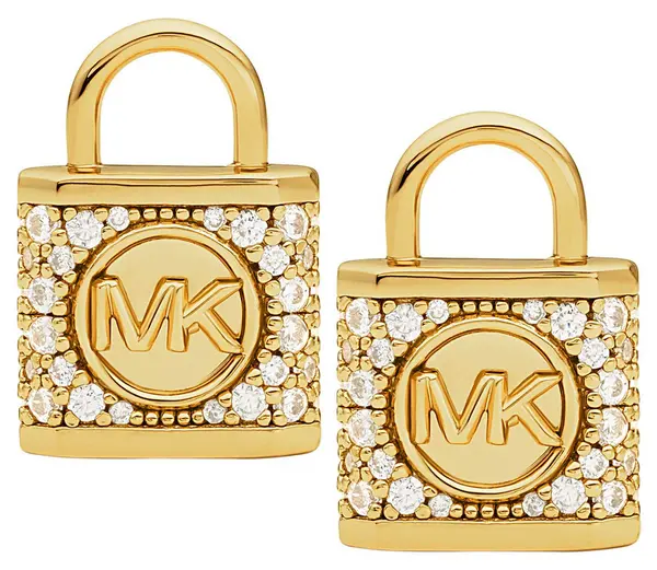 Image of Michael Kors MKC1628AN710 Padlock Stud Earrings Gold Jewellery