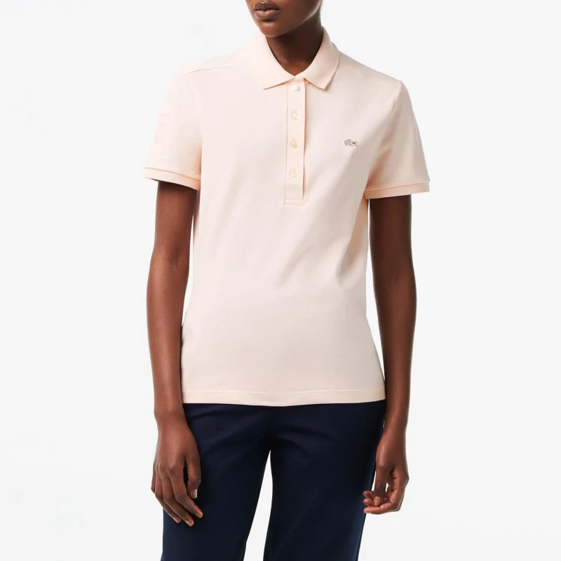 Image of Lacoste Club Med Cotton Polo Shirt - Pink Pink 8