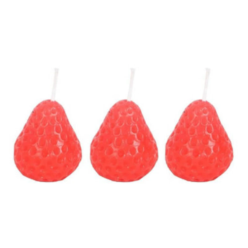 Image of Something Different Something Different Strawberry Candles (Pack of 3) in Red Red One Size Unisex 5063693919337