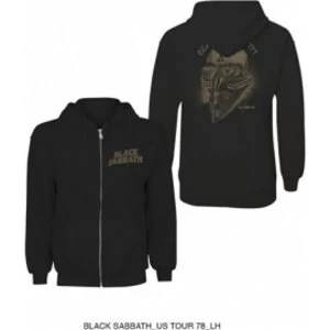 Image of Black Sabbath Tour 78 Zip Hoodie Black: Small
