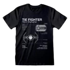 Image of Star Wars Mens Tie Fighter T-Shirt (S) (Black)