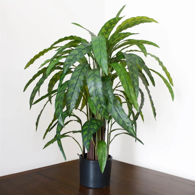 Image of Leaf 90cm Artificial Calathea Plant Variegated Green