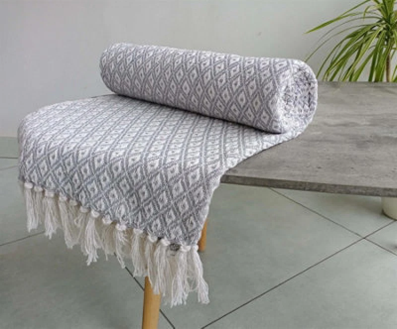 Image of Homespace Direct Ltd Rapport Home Eden Blanket/throw Silver 254X254Cm
