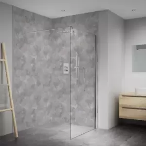 Image of Splashwall Elite Matt Grey Silver Effect Fixed Tongue & Groove Shower Wall Panel (H)2420mm (W)1200mm (T)10mm