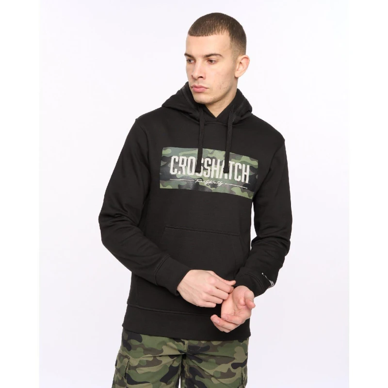 Image of Crosshatch Crosshatch Men Camtort Hoodie in Black Size: large Black L Male 5059294668767