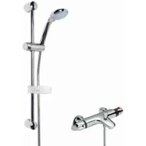Image of Nuie - Reef Thermostatic Bath Shower Mixer with Classic Multi Function Slider Rail Kit - Chrome