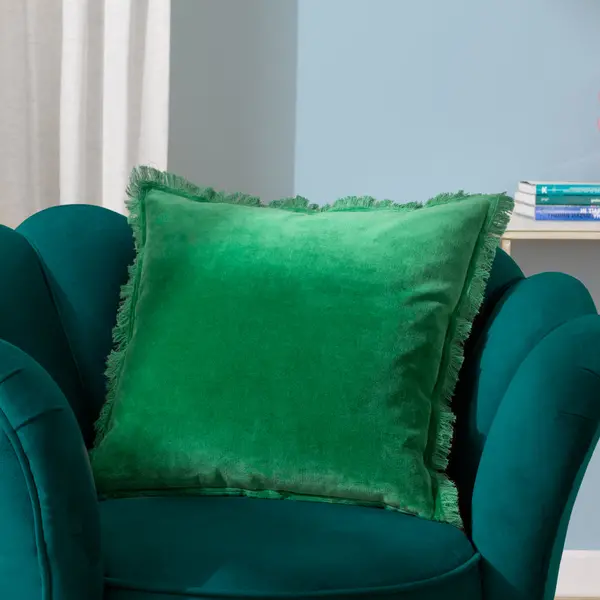Image of Gracie Cushion Emerald Green, Emerald Green / 45 x 45cm / Polyester Filled