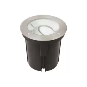 Image of Saxby Hoxton Outdoor 16.5W LED Recessed Ground Light Brushed Stainless Steel, IP67, 4000K