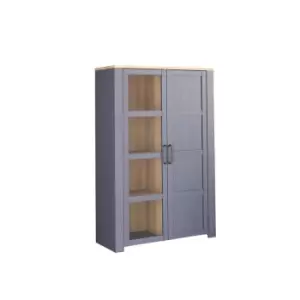 Image of FWStyle Traditional Navy Oak Display Cabinet