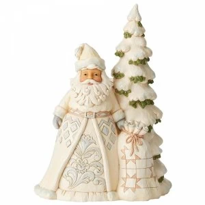 Image of Secrets Of The Snowfall Santa with Tree Figurine