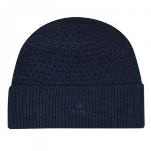 Image of Gant Knit Beanie - 410 Marine