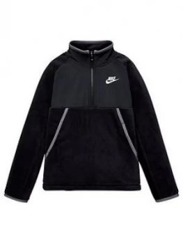 Image of Nike Boys Nsw Winterized Half Zip Top - Black/Grey