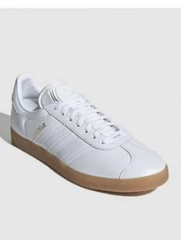 Image of adidas Originals Gazelle Trainers - White/Gum, Size 6.5, Men