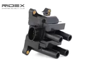 Image of RIDEX Ignition coil 689C0007 Coil pack,Ignition coil pack FORD,MAZDA,FORD USA,Fiesta Mk5 Schragheck (JH1, JD1, JH3, JD3)