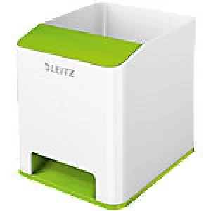 Image of Leitz Pencil Pot Polystyrene White, Green 9 x 10 x 10.1 cm