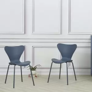 Image of X2 Modern Stackable Dining Chair Navy Blue