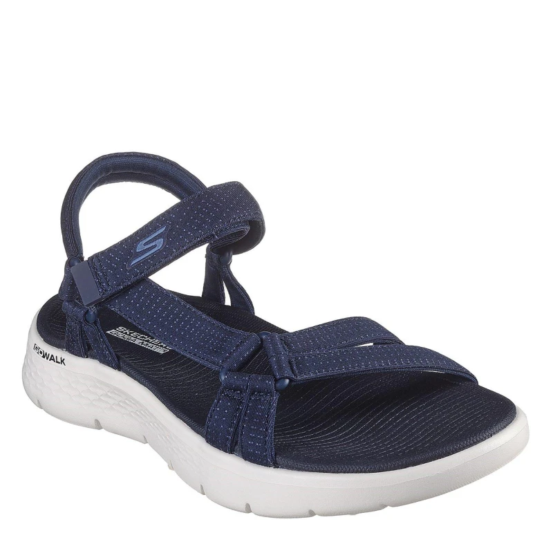 Image of Skechers Womens Go Walk Flex Sublime Flat Sandals Navy female 8 (41)