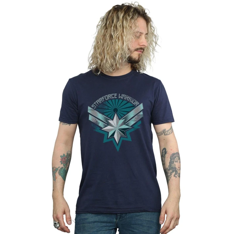 Image of Marvel Marvel Men Captain Starforce Warrior T-Shirt in Navy Size: Small Navy S Male 5059114697809