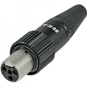 Image of XLR connector Socket straight Number of pins 4 Black Rean AV RT4FCT B