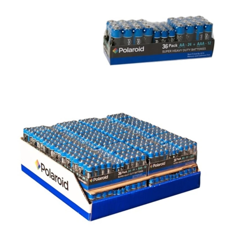 Image of Polaroid 36 Mega Pk - 24AA + 12AAA Heavy Duty Battery