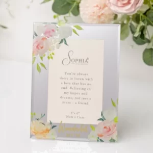 Image of Peaches & Cream Glass Mirror Photo Frame 4" x 6" Mum