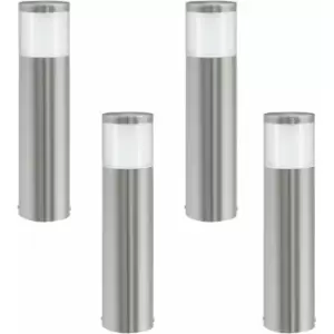 Image of Loops - 4 pack IP44 Outdoor Pedestal Light Stainless Steel 3.7W LED Wall Post Lamp
