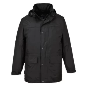 Image of Portwest Mens Oban Fleece Lined Waterproof Jacket Black M