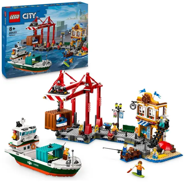Image of LEGO LEGO City Seaside Harbour with Cargo Ship Building Toy 60422