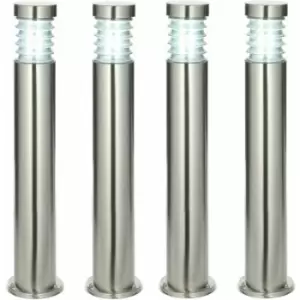 Image of Loops - 4 pack Outdoor IP44 Bollard Light Marine Grade Steel Lamp Post Garden Driveway