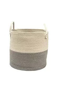 Image of Cotton Rope Woven Collapsible Storage Laundry Basket Small 28x28x32 cm