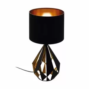 Image of Eglo Geometric Black And Copper Vintage Table Lamp