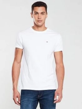 Image of Tommy Jeans Original Flag Logo T-Shirt - White