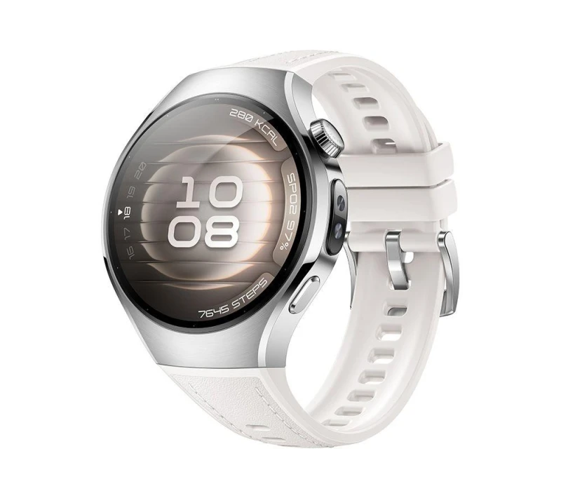 Image of Huawei Watch 5 - Silver with White Composite Leather Strap, 42 mm, White,Silver/Grey 6942103154270