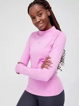 Image of adidas Tech-Fit Warm Long Sleeve Top - Lilac Size XL, Women