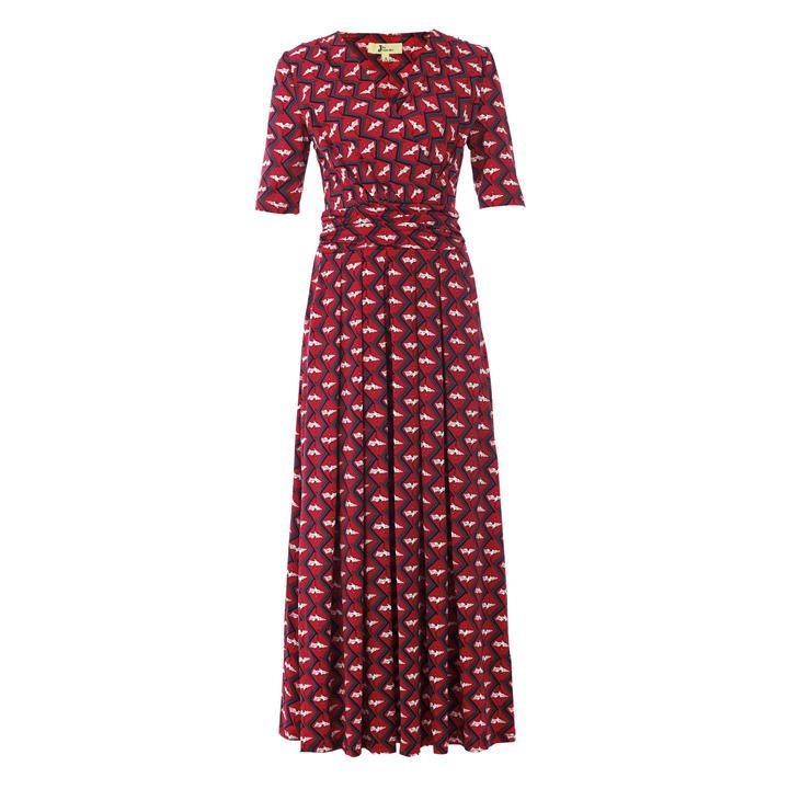 Image of Jolie Moi Red Cross Front Jersey Maxi Dress - 8