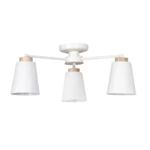 Image of Periot White Multi Arm Semi Flush Ceiling light 3x E27