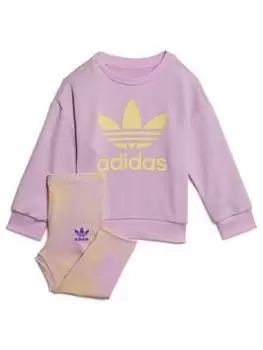 Image of adidas Originals Toddler Girls Print Crew Set, Light Purple, Size 3-6 Months, Women