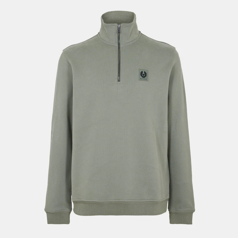 Image of Belstaff Quarter Zip Sweatshirt Sage Green male S
