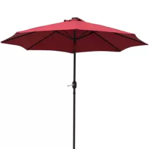 Image of Outsunny 2.7m Parasol with LED Lighting (base not included) - Red