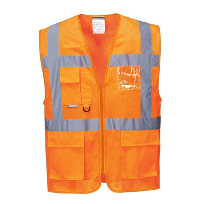 Image of Portwest Athens Hi Vis MeshAir Executive Vest C376ORRS Colour: Orange