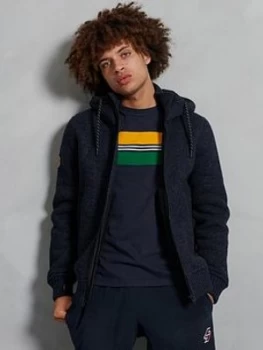 Image of Superdry Expedition Zip Thru Hoodie - Blue/Black, Size S, Men