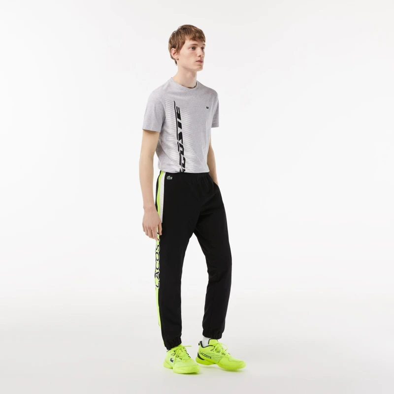 Image of Lacoste Mens Slim Fit Joggers Black/Yellow male S