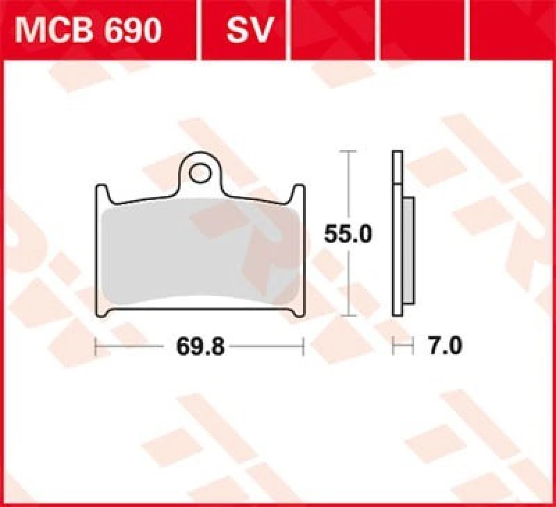 Image of TRW Lucas Brake pad MCB690