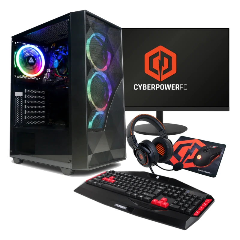 Image of CyberPower Eurus AMD Ryzen 5 5600G 8GB RAM 500GB M.2 NVMe SSD + 23.8 I