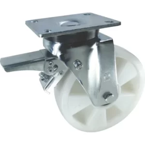 Image of Braked Swivel Plate 200MM Nylon