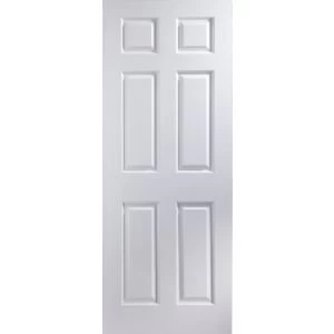 Image of 6 Panel Primed Woodgrain Effect Internal Door H1981mm W762mm