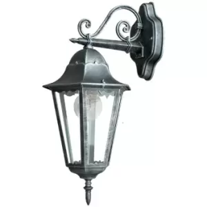 Image of Fan Europe FIRENZE Outdoor DOWN Wall Lanterns Black, Silver, IP44 28.6x50.5x20.5cm