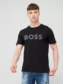 Image of BOSS Thinking 1 Regular Fit T-Shirt - Black, Size S, Men