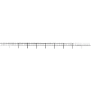 Image of Garden Fence with Spear Top Steel 17x0.6 m Black Vidaxl Black